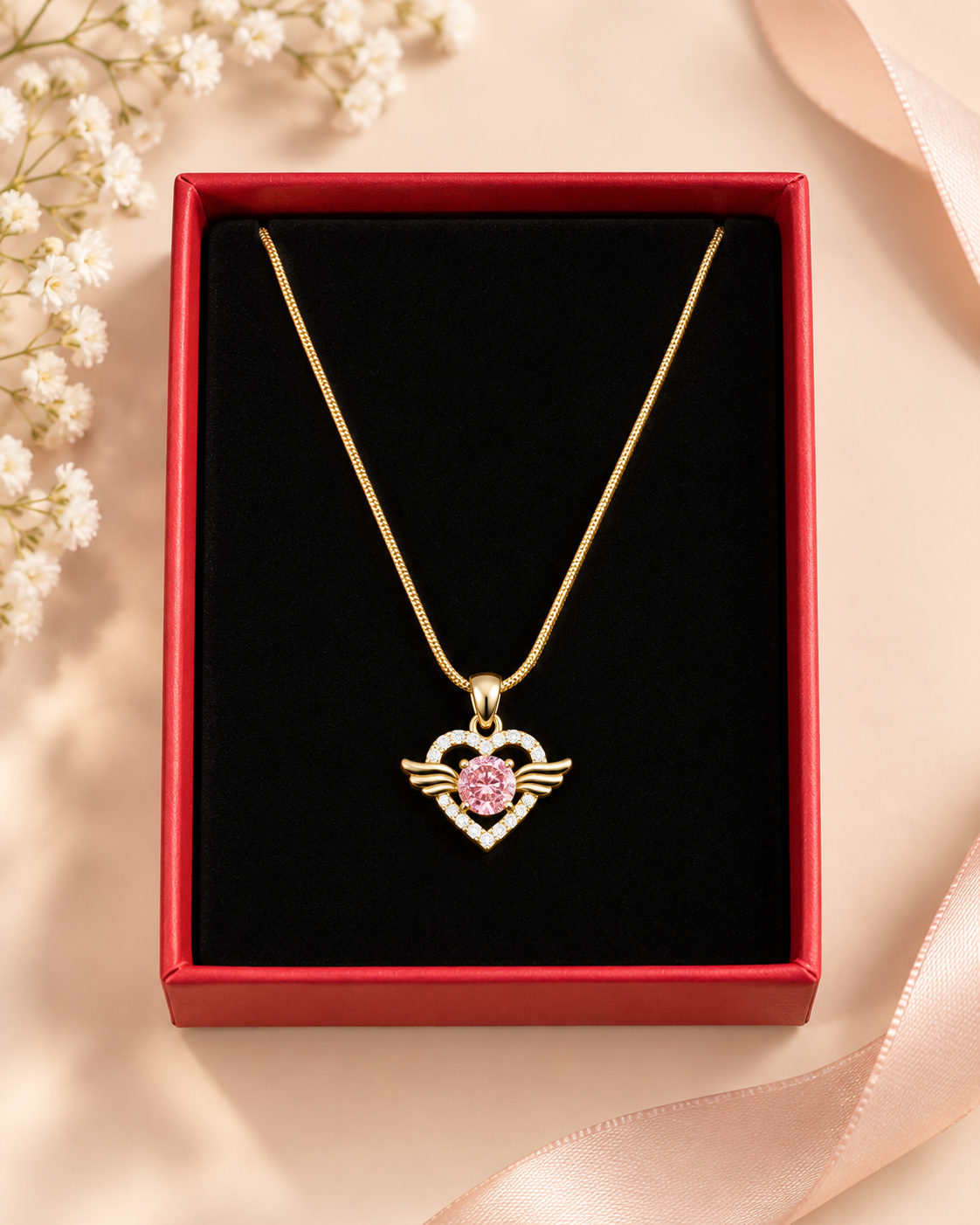 Emerald Heart Pendant Necklace