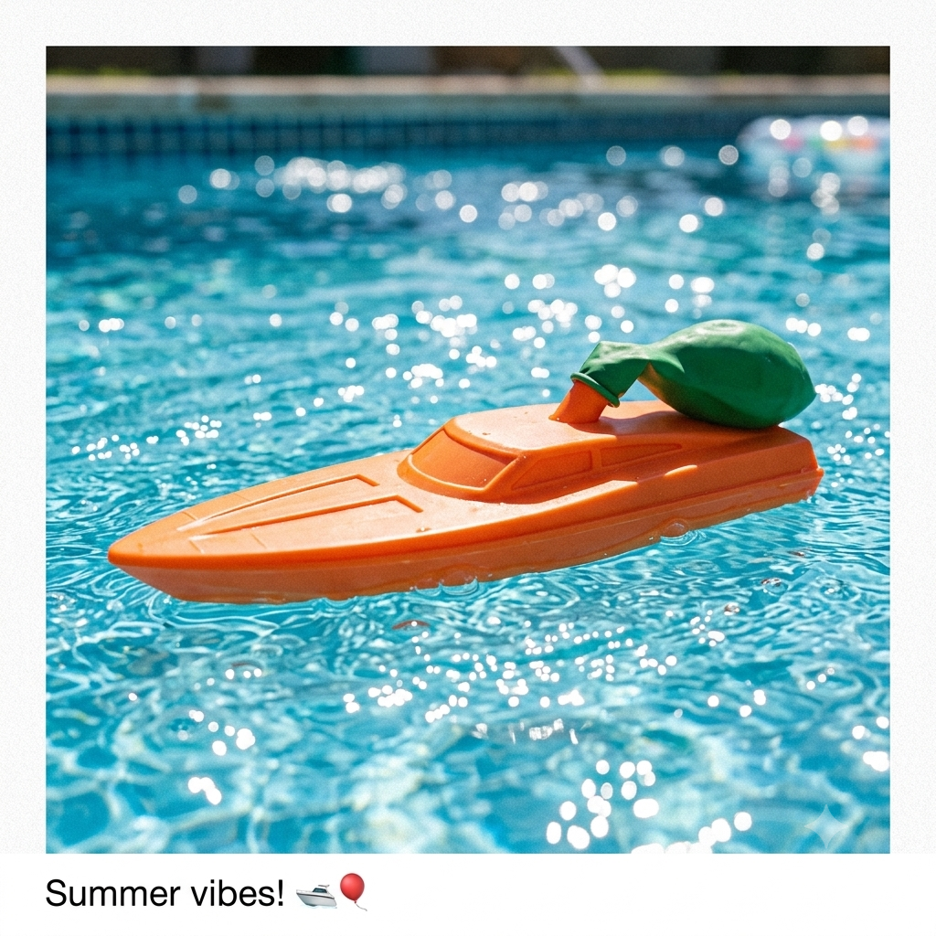 Balloon powered boat