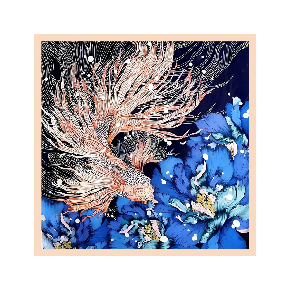 Ocean Bloom Silk Scarf