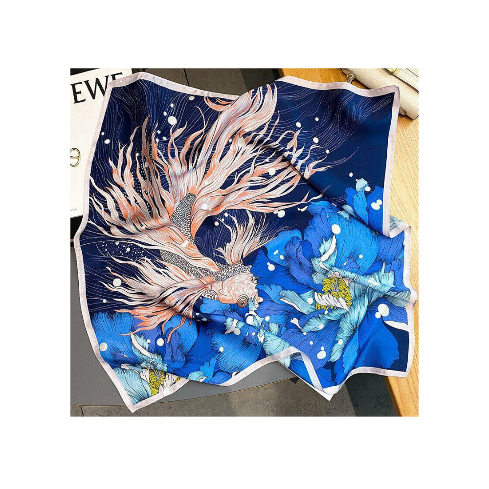 Ocean Bloom Silk Scarf
