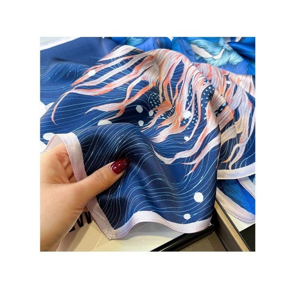 Ocean Bloom Silk Scarf