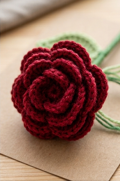 Crochet Rose Stem