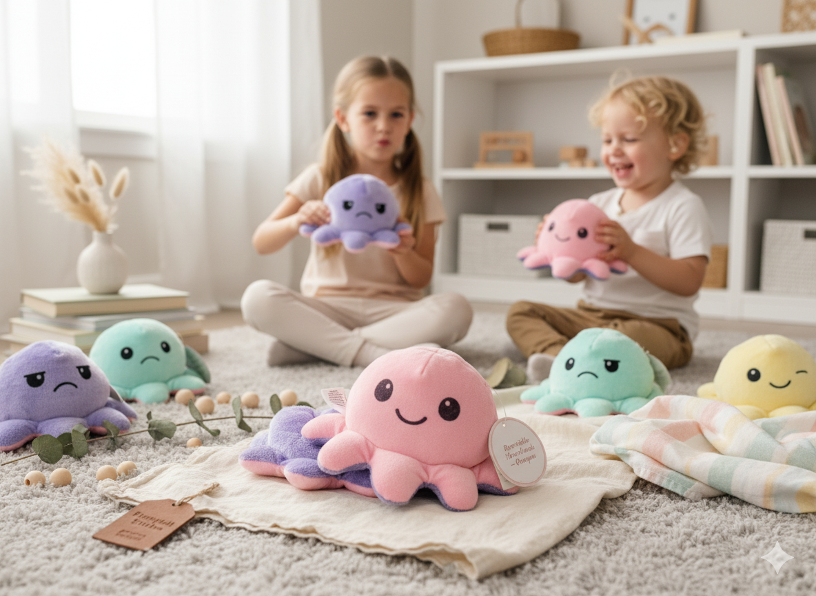 Reversible Octopus Plush Soft Toy