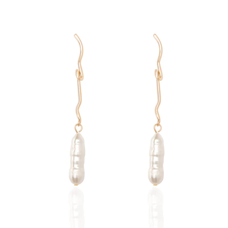 Organic Drop Hook Earrings