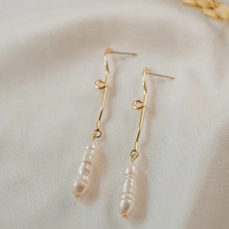 Organic Drop Hook Earrings