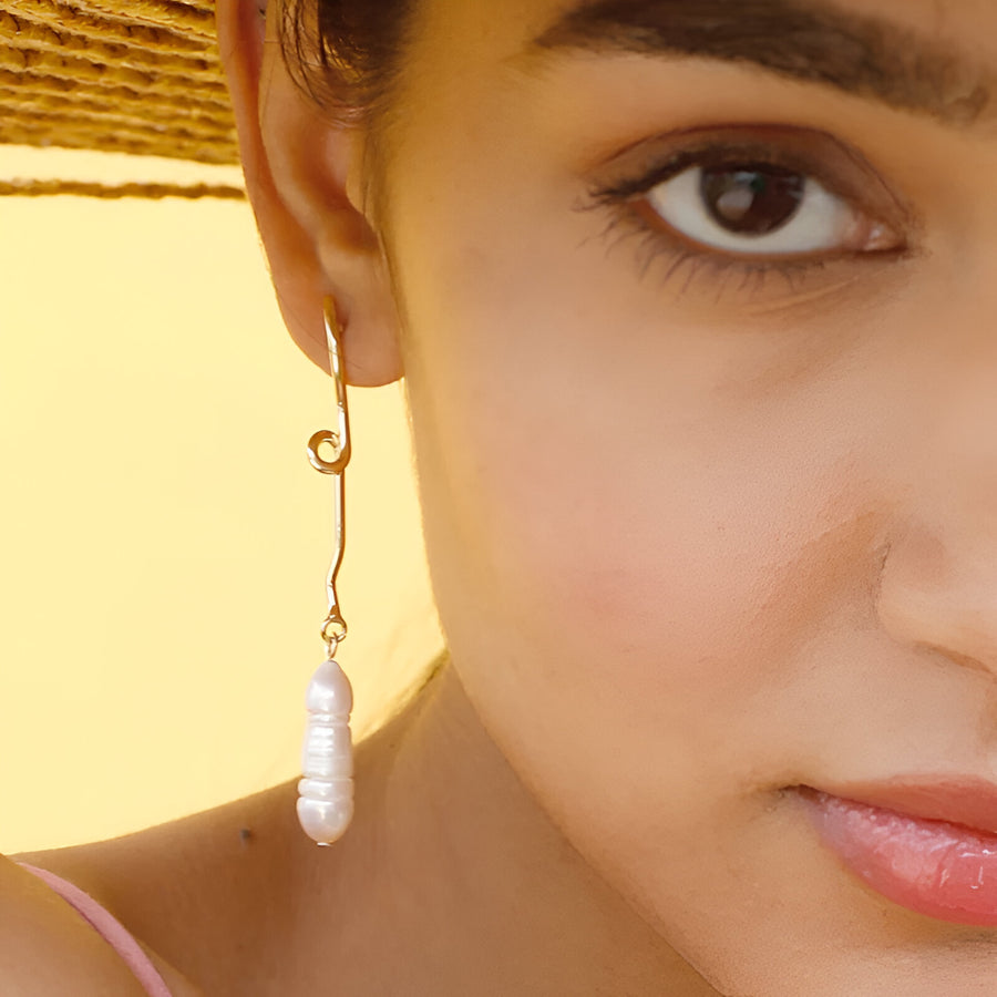 Organic Drop Hook Earrings