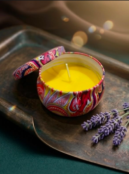 Mandala Tin Candle