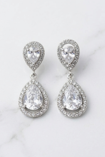 TEARDROP HALO EARRINGS