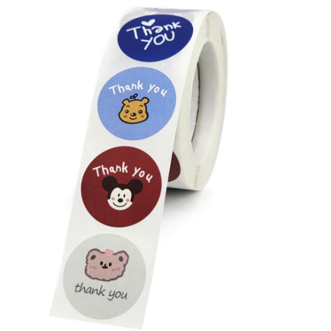 Thank You Cartoon Sticker Roll