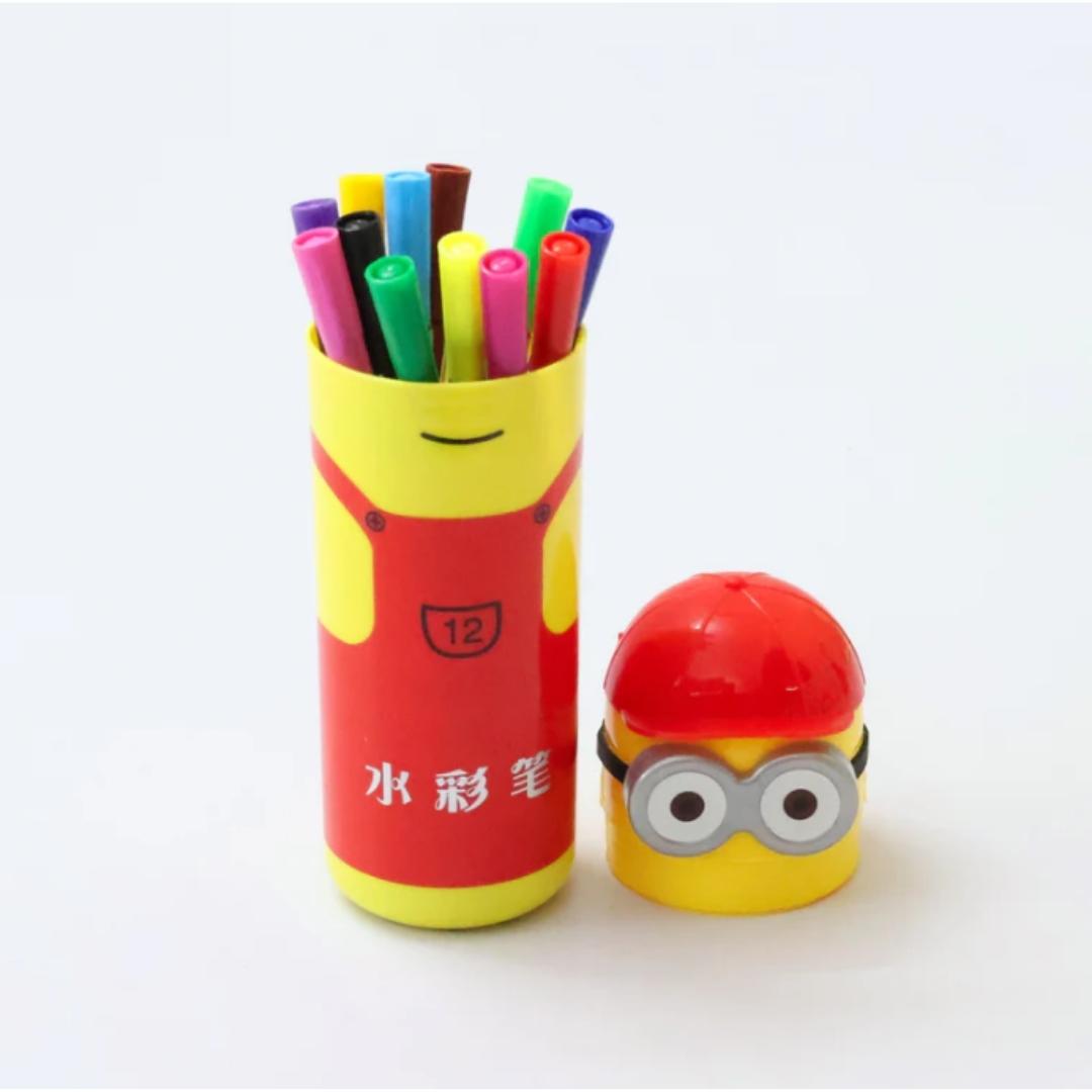 Funny Cartoon Sketch Pen Set With 12 Colors