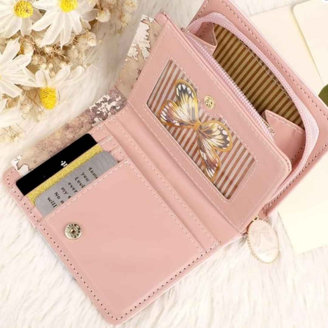 Cute Kitty Cartoon Mini Wallet For Women And Girls