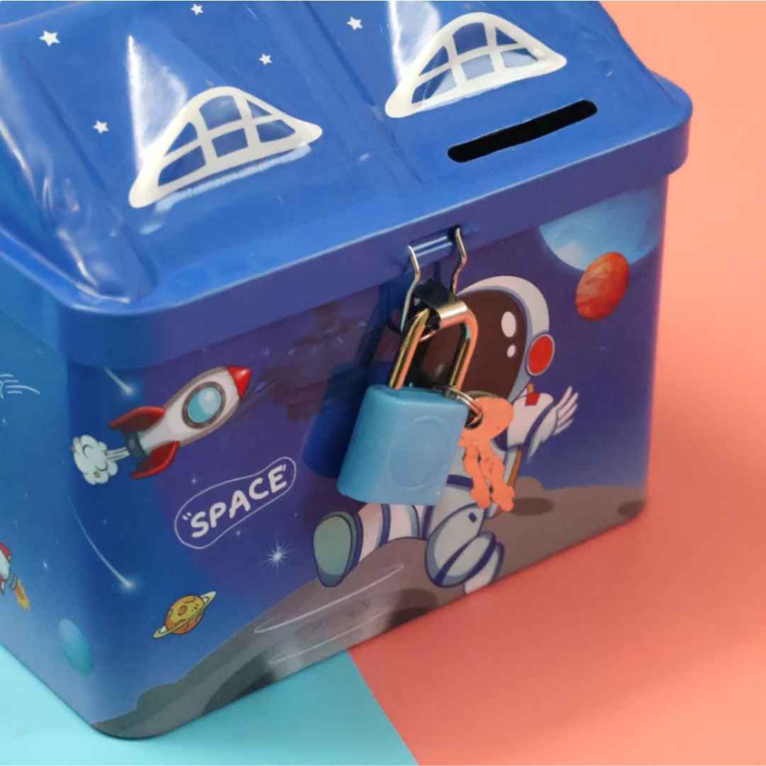 Space Cartoon Metal Piggy Bank