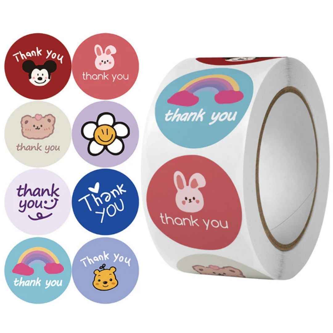 Thank You Cartoon Sticker Roll