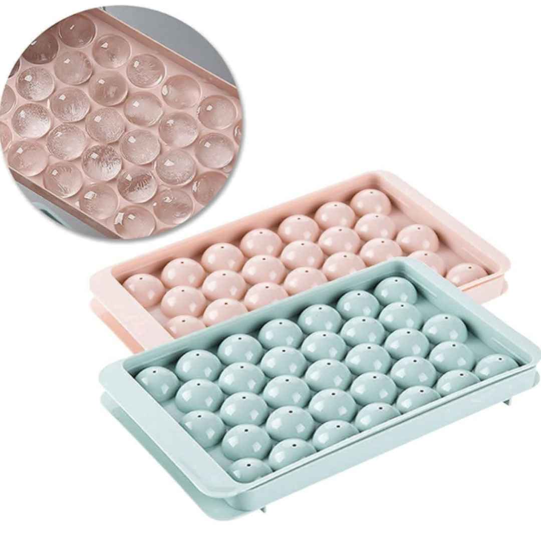 Plastic Mini Round Ice Cube Tray (Set of 2)