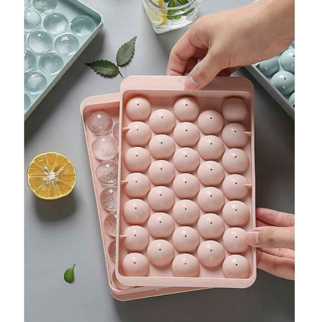 Plastic Mini Round Ice Cube Tray (Set of 2)