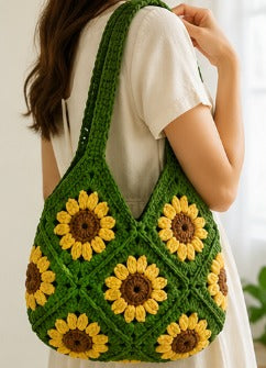 Sunflower Granny Square Bag