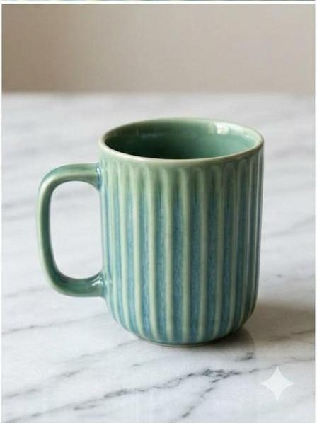 RIBBED CERAMIC MUG