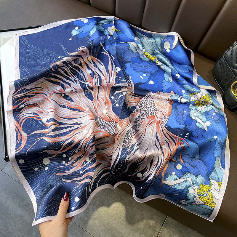 Ocean Bloom Silk Scarf