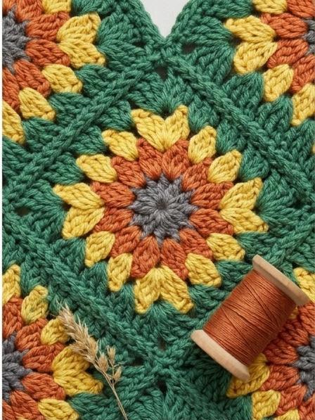 Sunflower Granny Square Bag