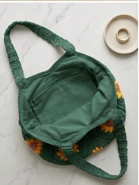 Sunflower Granny Square Bag